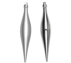 * Guirlande Et Boule De Sapin^Set De 5 Suspensions Gla Ons Hauteur 15 Cm Argentee