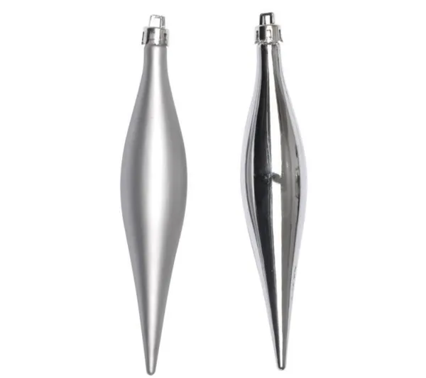 * Guirlande Et Boule De Sapin^Set De 5 Suspensions Gla Ons Hauteur 15 Cm Argentee