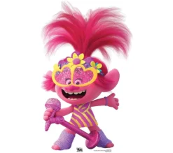 STAR CUTOUTS Anniversaire Et Autres Fêtes^ Figurine En Carton Poppy Mini Microphone Coeur Lunettes Trolls World Tour 95 Cm
