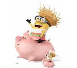 STAR CUTOUTS Anniversaire Et Autres Fêtes^ Figurine En Carton Minion Sur Un Cochon Rose H 130 Cm