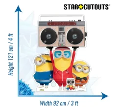 STAR CUTOUTS Anniversaire Et Autres Fêtes^ Figurine En Carton Groupe De Musique Boombox - Les Minions 2 : Il Tait Une Fois Gru - Hauteur 121 C