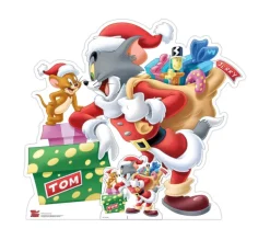STAR CUTOUTS Anniversaire Et Autres Fêtes^ Figurine En Carton - Noël - Tom Et Jerry - Cadeau De Noël Tom Vert - Hauteur 81 Cm