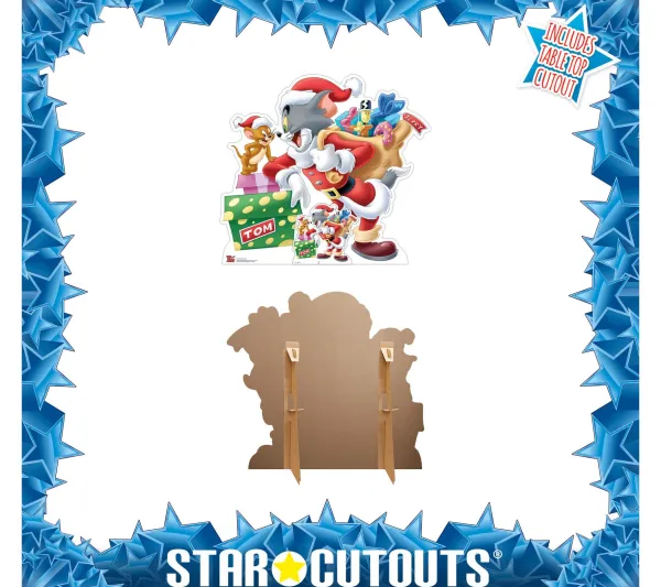 STAR CUTOUTS Anniversaire Et Autres Fêtes^ Figurine En Carton - Noël - Tom Et Jerry - Cadeau De Noël Tom Vert - Hauteur 81 Cm