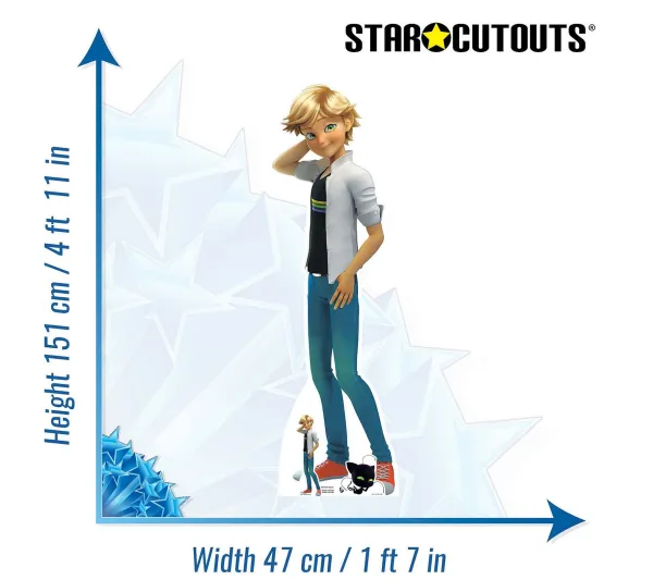 STAR CUTOUTS Anniversaire Et Autres Fêtes^ Figurine En Carton Adrien Agreste - Miraculous Ladybug Et Chat + Une Mini-Figurine - H 151 Cm