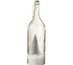 Cheap * Statue Déco Led "Bouteille De Noël" 44Cm Transparent Et Argent