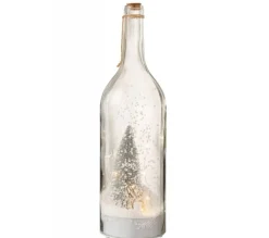 Cheap * Statue Déco Led "Bouteille De Noël" 44Cm Transparent Et Argent