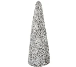 Fashion * Statue Déco "Sapin Enneige" 65Cm Blanc Et Marron