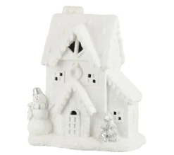 Discount * Statuette Déco A Led "Maison Hiver" 40Cm Blanc
