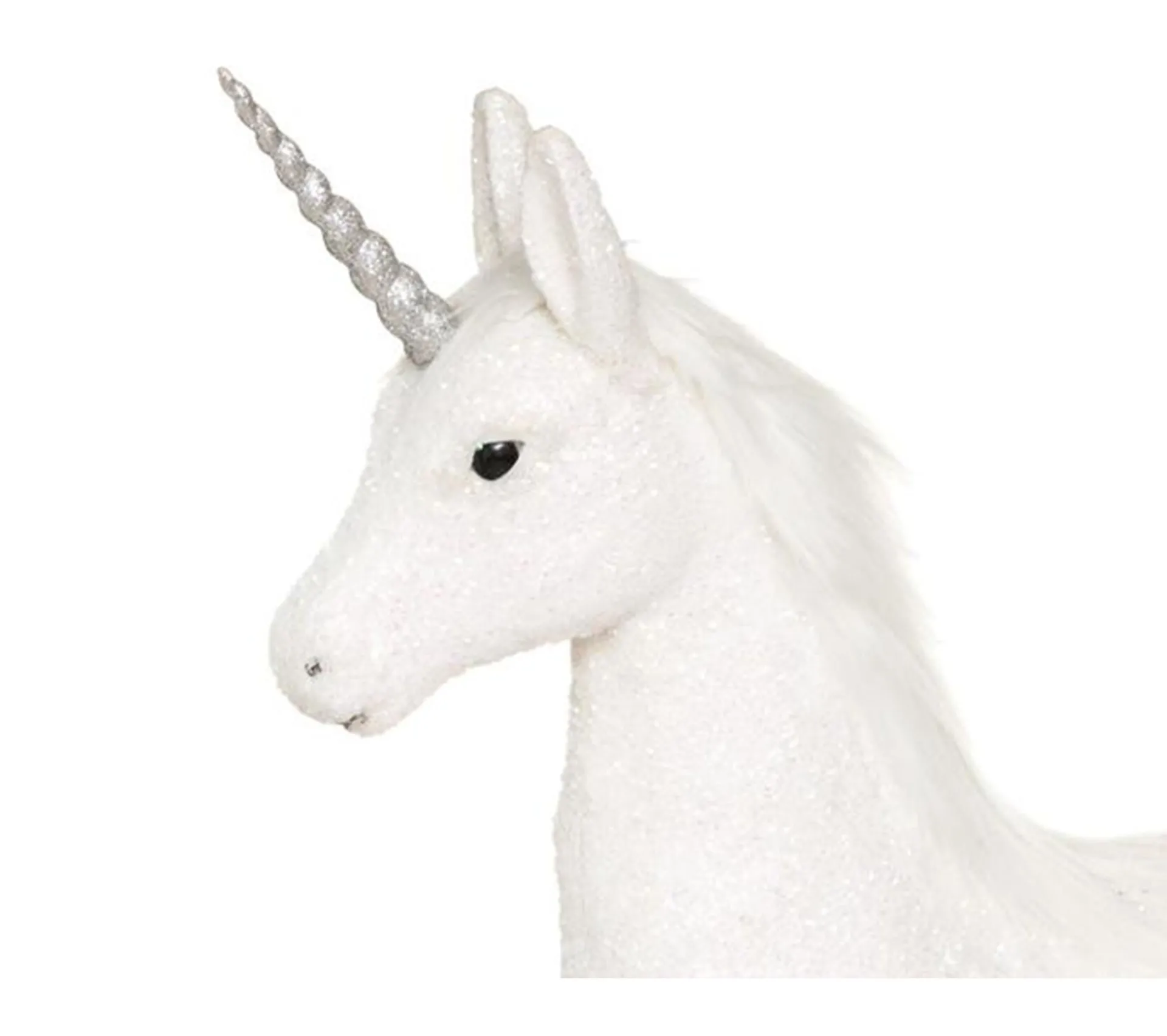 Outlet * Statuette Déco "Licorne Fourrure" 92Cm Blanc