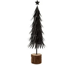 New * Statuette Déco "Sapin De Noël Paillettes" 57Cm Noir