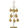 Sale * Statuette Déco "Sapin Et Boules Noël" 30Cm Or