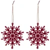 * Guirlande Et Boule De Sapin^Sujet De Noël 2 Flocons "Heritage" 9Cm Bordeaux
