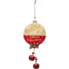 * Guirlande Et Boule De Sapin^Sujet De Noël Boule "Etoile" 33Cm Rouge Et Beige