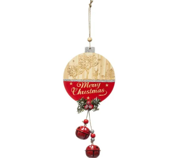 * Guirlande Et Boule De Sapin^Sujet De Noël Boule "Etoile" 33Cm Rouge Et Beige