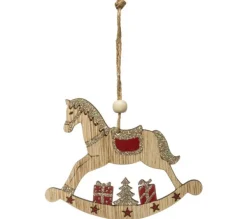 * Guirlande Et Boule De Sapin^Sujet De Noël Cheval "La Piste" 16Cm Naturel