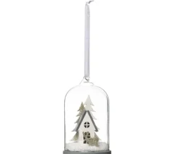 * Guirlande Et Boule De Sapin^Sujet De Noël Cloche "Cocon" 10Cm Blanc