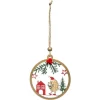 * Guirlande Et Boule De Sapin^Sujet De Noël Herisson "Soir" 9Cm Naturel Et Rouge
