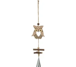 * Guirlande Et Boule De Sapin^Sujet De Noël Hibou "Glace" 20Cm Naturel