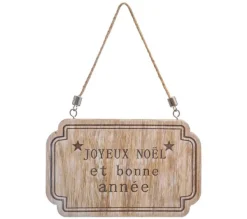 * Guirlande Et Boule De Sapin^Sujet De Noël Pancarte "Cocon" 25Cm Naturel