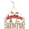 * Guirlande Et Boule De Sapin^Sujet De Noël Pancarte "Soir" 29Cm Naturel Et Rouge