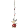 * Guirlande Et Boule De Sapin^Sujet De Noël Renne "Etoile" 35Cm Rouge Et Beige