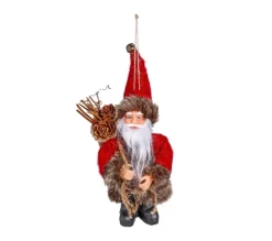 * Guirlande Et Boule De Sapin^Sujet De Noël Santa "Vintage" 13Cm Rouge