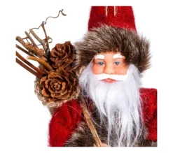 * Guirlande Et Boule De Sapin^Sujet De Noël Santa "Vintage" 13Cm Rouge