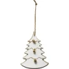 * Guirlande Et Boule De Sapin^Sujet De Noël Sapin "Cocon" 20Cm Blanc Et Naturel