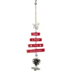 * Guirlande Et Boule De Sapin^Sujet De Noël Sapin "Etoile" 33Cm Rouge Et Blanc