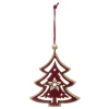 * Guirlande Et Boule De Sapin^Sujet De Noël Sapin "Heritage" 10Cm Rouge