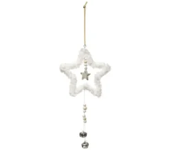 * Guirlande Et Boule De Sapin^Sujet De Noël Toile "Cocon" 35Cm Blanc