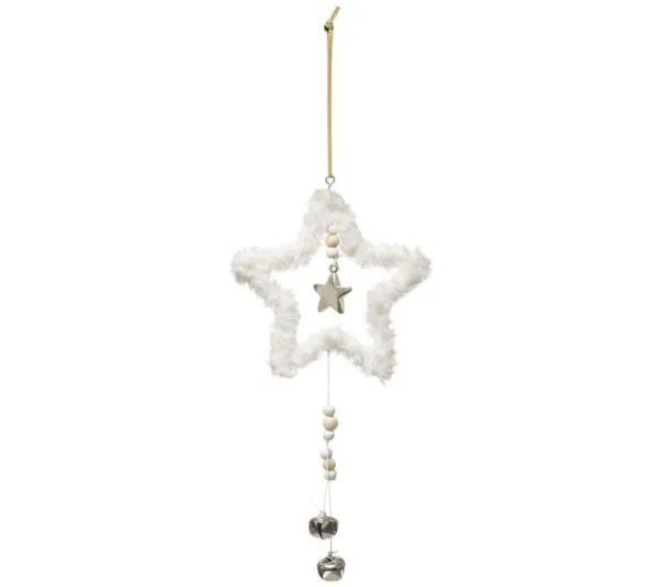 * Guirlande Et Boule De Sapin^Sujet De Noël Toile "Cocon" 35Cm Blanc
