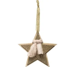 * Guirlande Et Boule De Sapin^Sujet De Noël Toile "Heritage" 10Cm Or