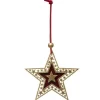 * Guirlande Et Boule De Sapin^Sujet De Noël Toile "Heritage" 10Cm Or Et Rouge