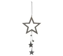 * Guirlande Et Boule De Sapin^Sujet De Noël Toile "Polaire" 24Cm Argent