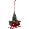 * Guirlande Et Boule De Sapin^Sujet De Noël Traineau "Etoile" 15Cm Rouge Et Vert