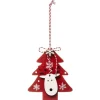 * Guirlande Et Boule De Sapin^Suspension En Bois Sapin Et Renne - L. 10 X P. 0,8 X H. 21 Cm - Rouge Et Blanc