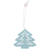 TOILINUX Guirlande Et Boule De Sapin^ Décoration Sapin De Noël En Bois Sapin - Bleu