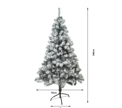 TOILINUX Sapin Et Accessoire^ Sapin De Noël Artificiel Enneige Oslo - 650 Branches Paisses - H. 180 Cm - Blanc Et Vert