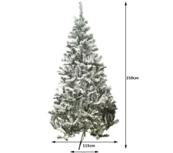 TOILINUX Sapin Et Accessoire^ Sapin De Noël Artificiel Enneige Oslo - 850 Branches Paisses - H. 210 Cm - Blanc Et Vert