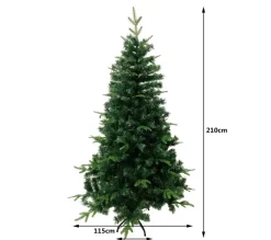 TOILINUX Sapin Et Accessoire^ Sapin De Noël Artificiel - 850 Branches Paisses - Modele Tallinn - H. 210 Cm - Vert