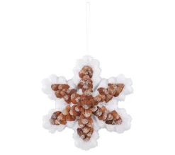 URBAN LIVING Guirlande Et Boule De Sapin^ Décoration Sapin De Noël Flocon Polaire - Blanc