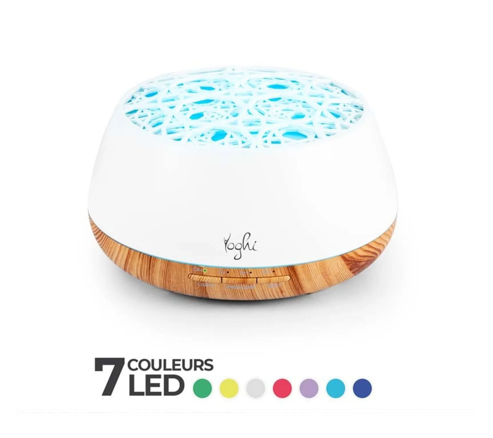 Store YOGHI Diffuseur D'Arome, Humidificateur Et Lampe 400Ml Et 3 Modes Aromi 400 Blanc