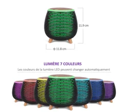 New YOGHI Diffuseur D'Arome Humidificateur Et Lampes Ultrasonique Usb Aromi Noir